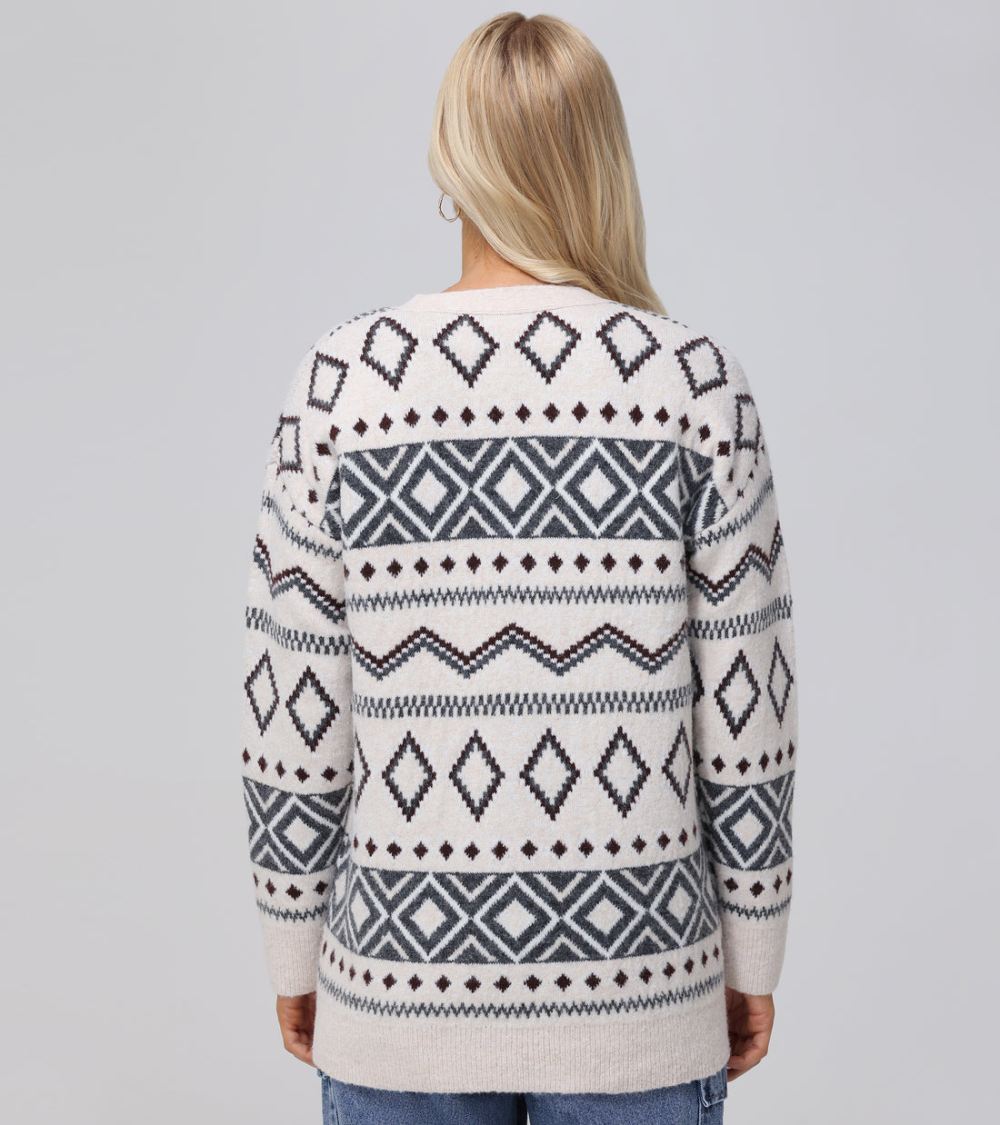 Women's Frye Fairisle Boyfriend Cardigan - Fairisle Boyfriend Cardigan