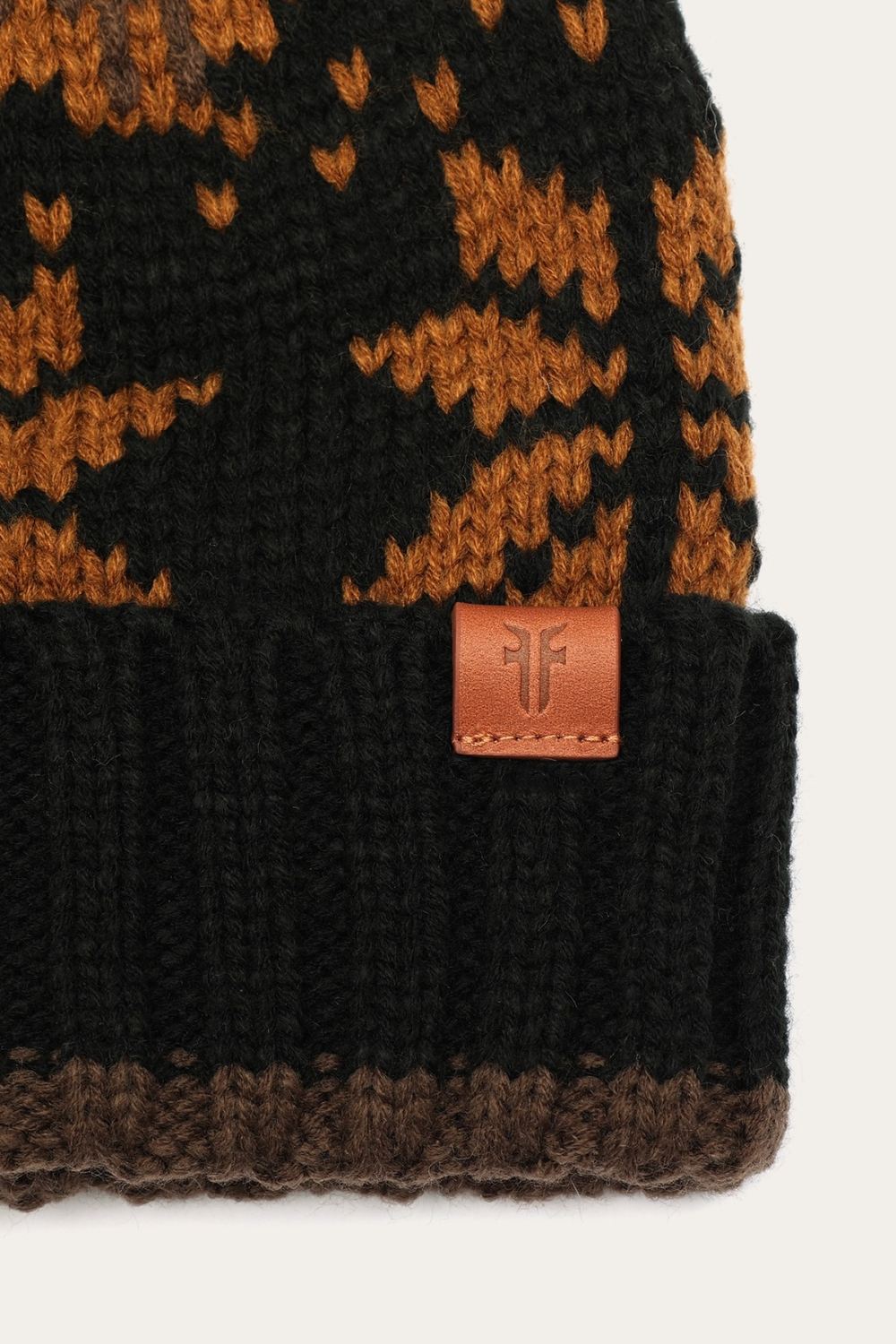 Women's Frye Fair Isle Beanie With Cuff & Faux Fur Pom - Fair Isle Beanie With Cuff & Faux Fur Pom