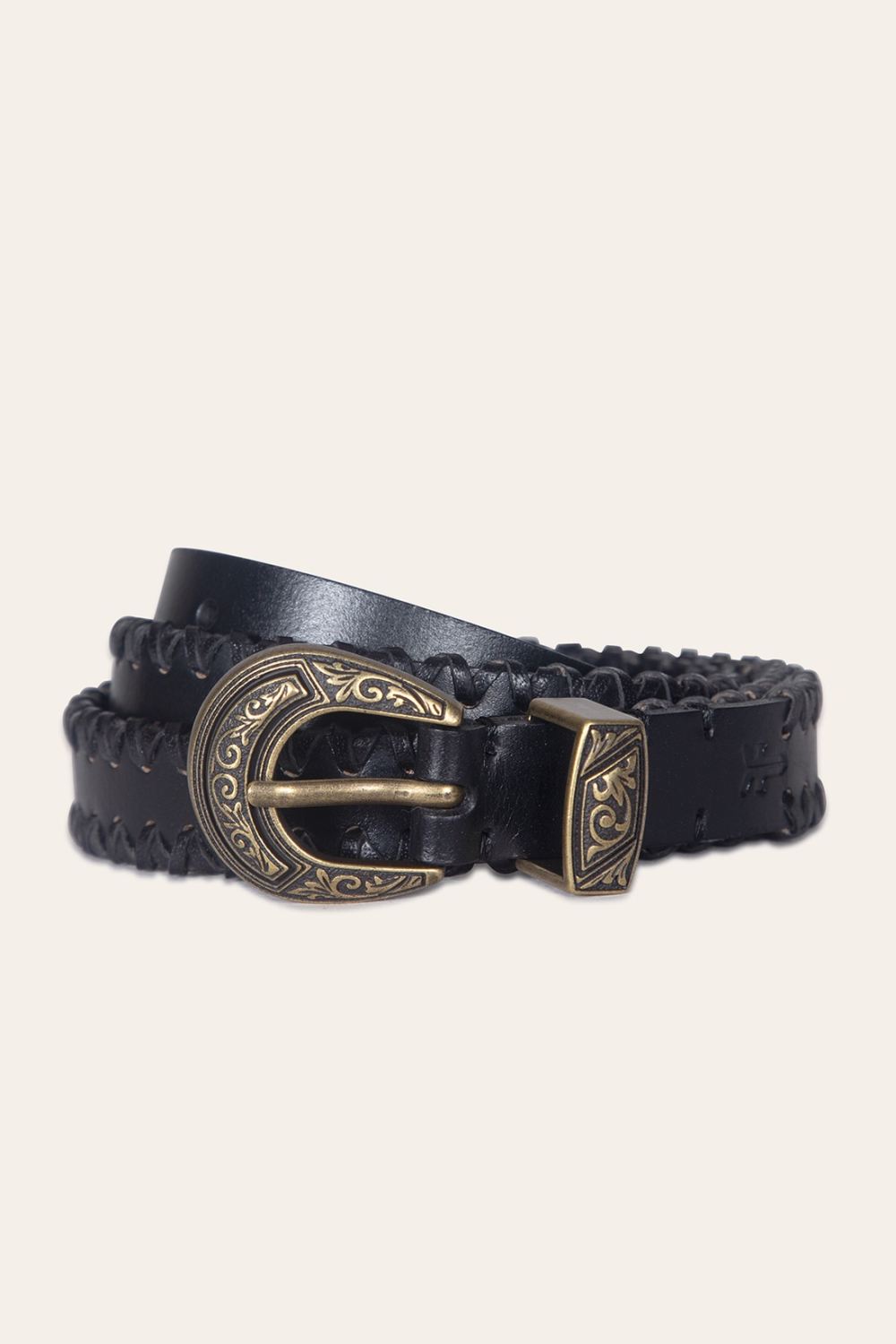 Women's Frye 20mm Belt With 3 Pc Buckle Set & Leather Laced Edge - 20mm Belt With 3 Pc Buckle Set & Leather Laced Edge