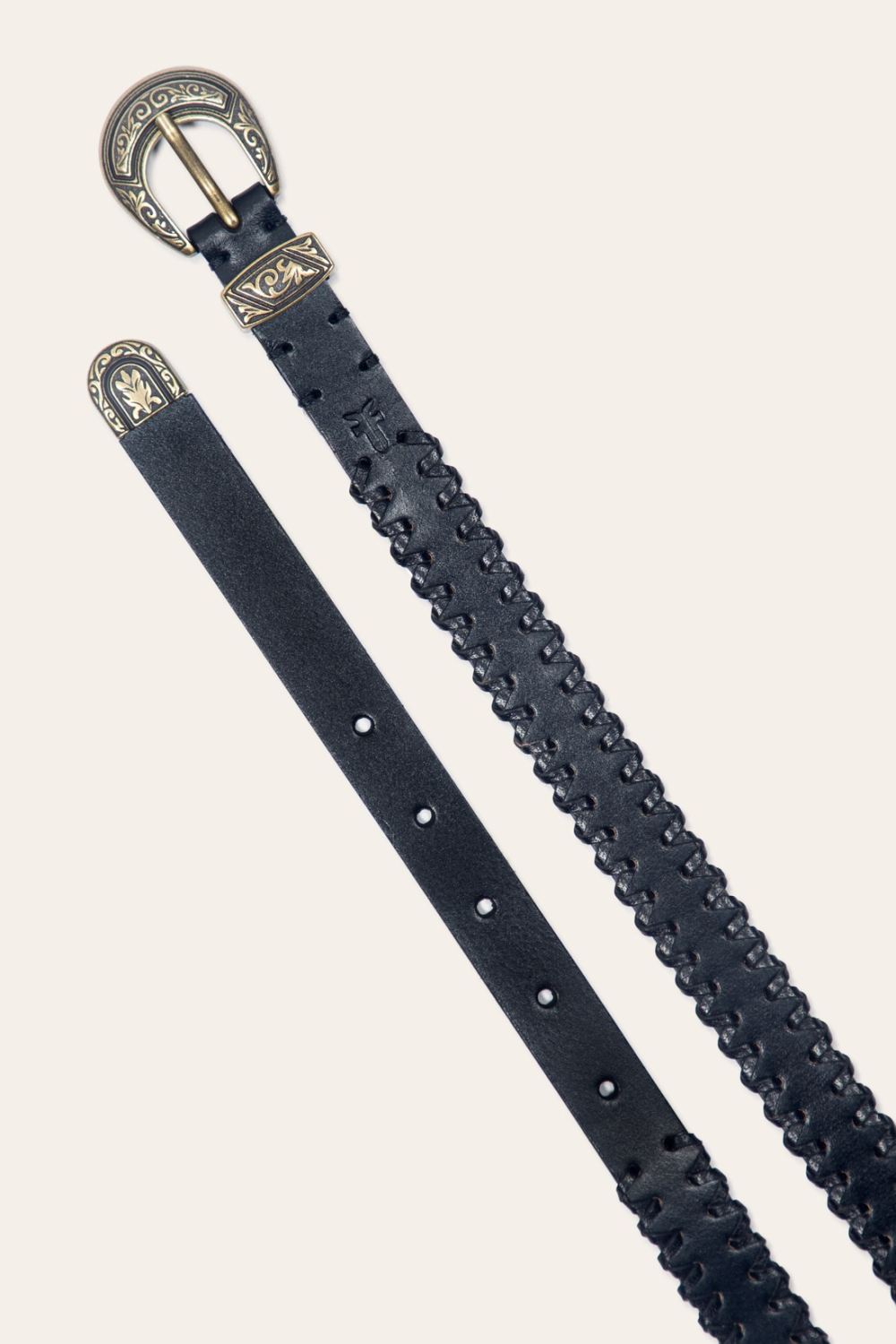 Women's Frye 20mm Belt With 3 Pc Buckle Set & Leather Laced Edge - 20mm Belt With 3 Pc Buckle Set & Leather Laced Edge