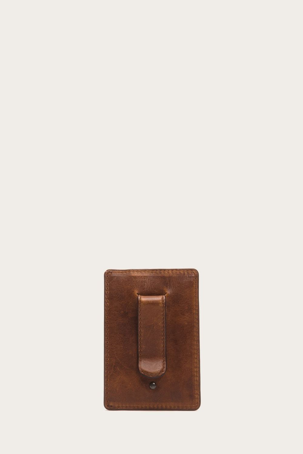 Men's Frye Logan Money Clip Card Case - Cognac