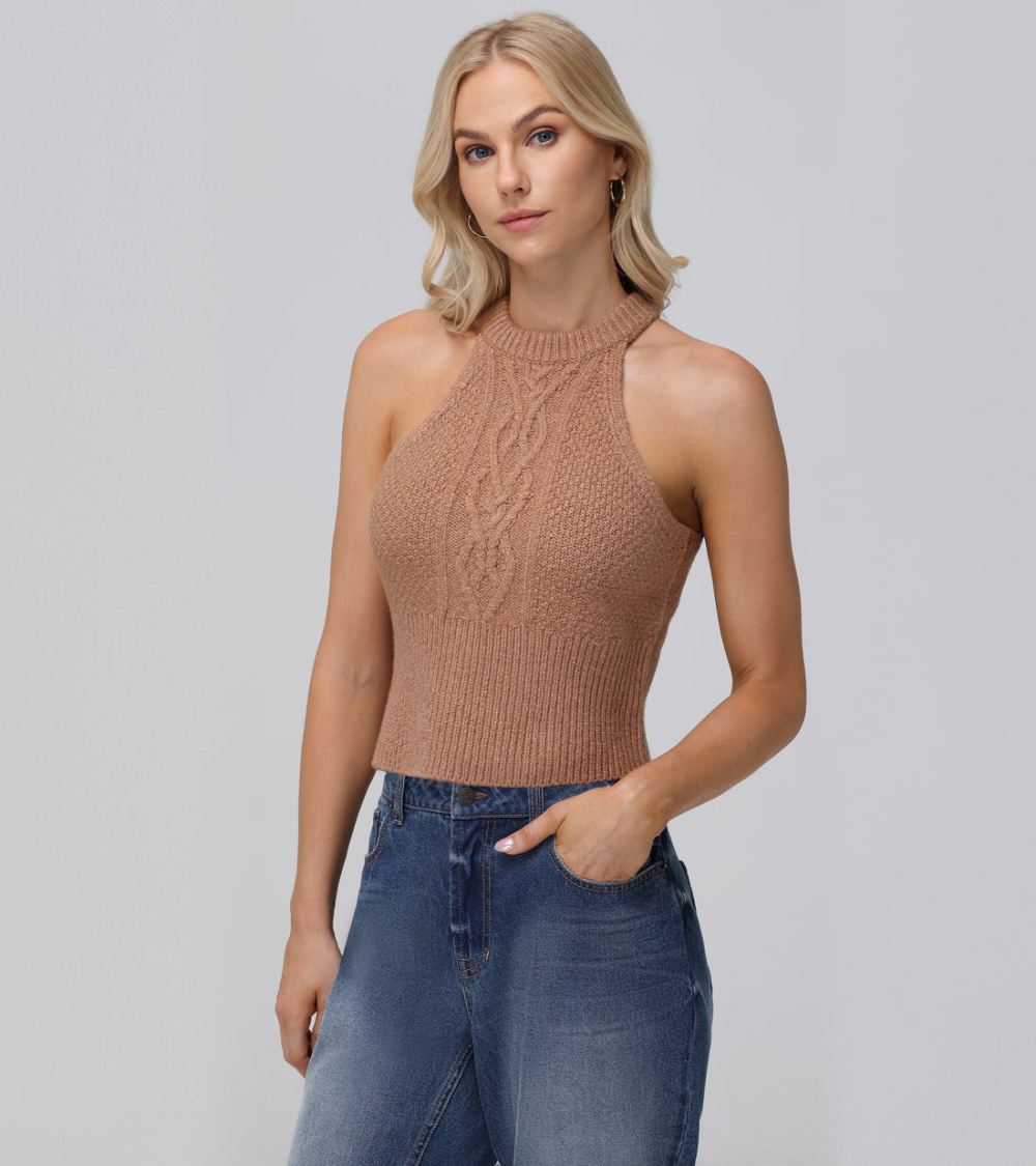 Women's Frye Cable Halter Sweater - Cable Halter Sweater