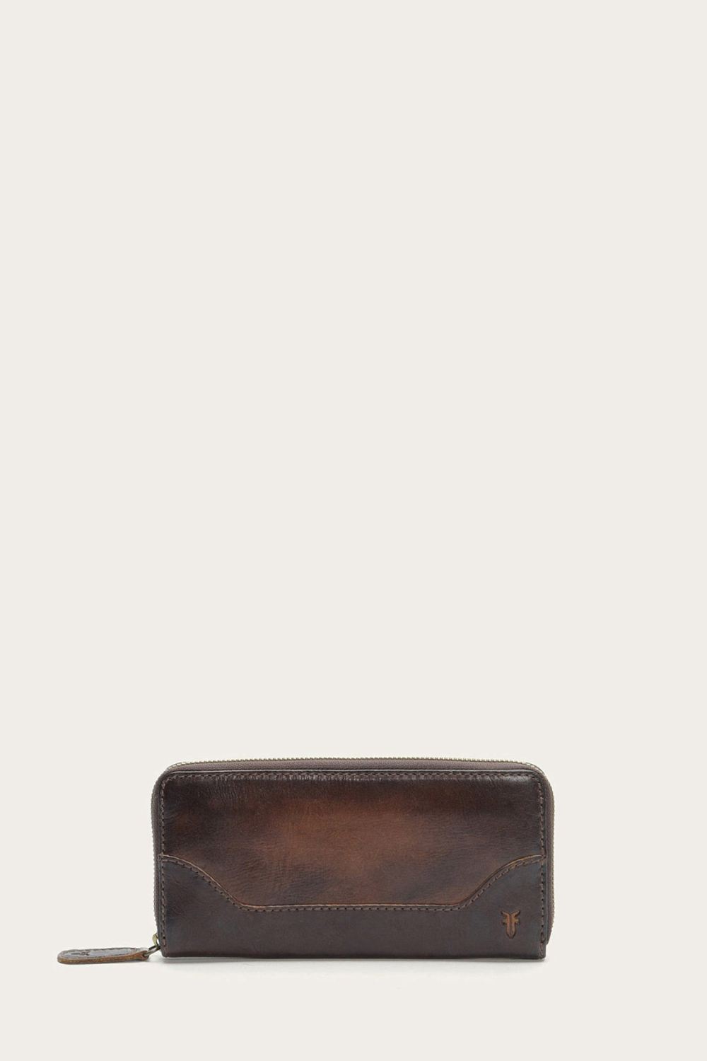 Women's Frye Melissa Zip Around Wallet - Dark Brown