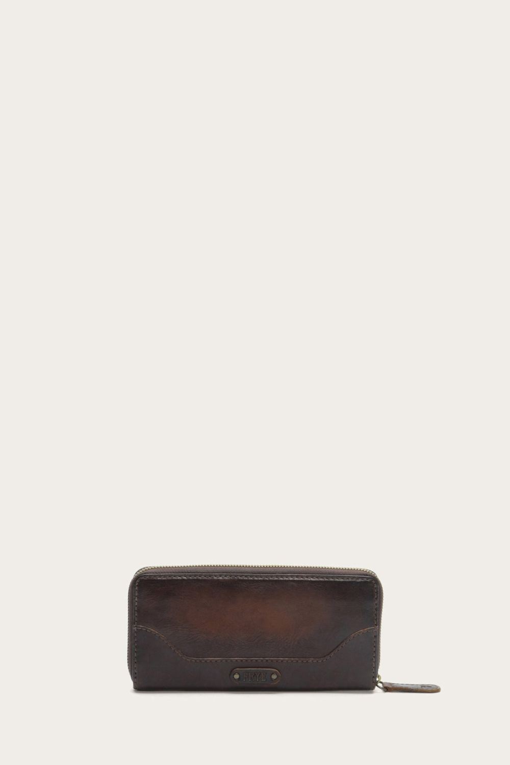 Women's Frye Melissa Zip Around Wallet - Dark Brown