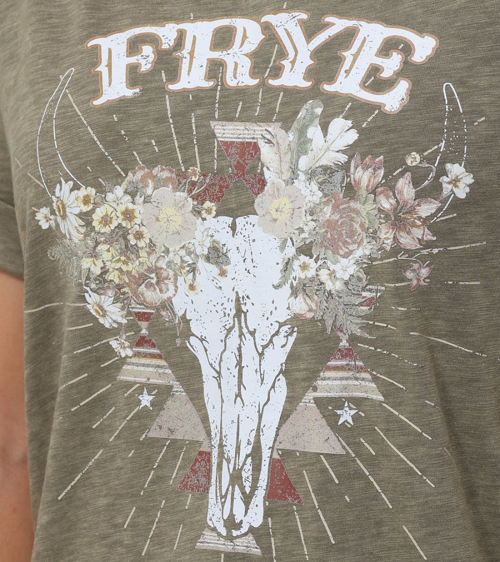 Women's Frye Rolled Cuff Graphic Tee - Rolled Cuff Graphic Tee