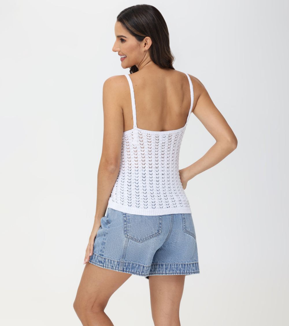 Women's Frye Crochet V-Neck Tank - Crochet V-Neck Tank