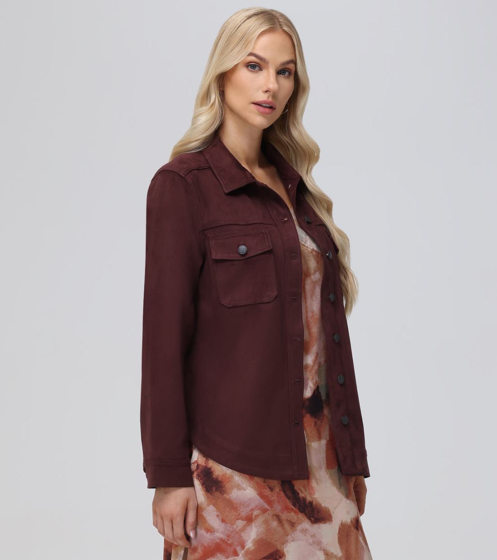 Women's Frye Oversized Faux Suede Shacket - Oversized Faux Suede Shacket