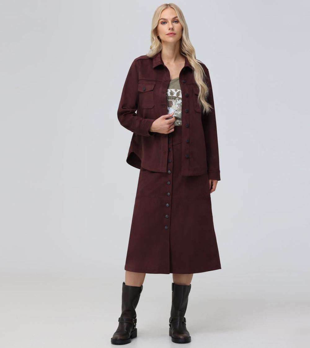 Women's Frye Oversized Faux Suede Shacket - Oversized Faux Suede Shacket