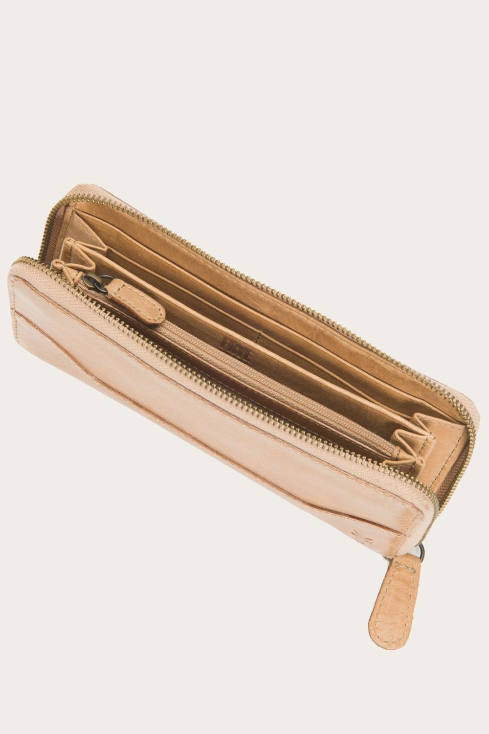 Women's Frye Melissa Zip Around Wallet - Beige