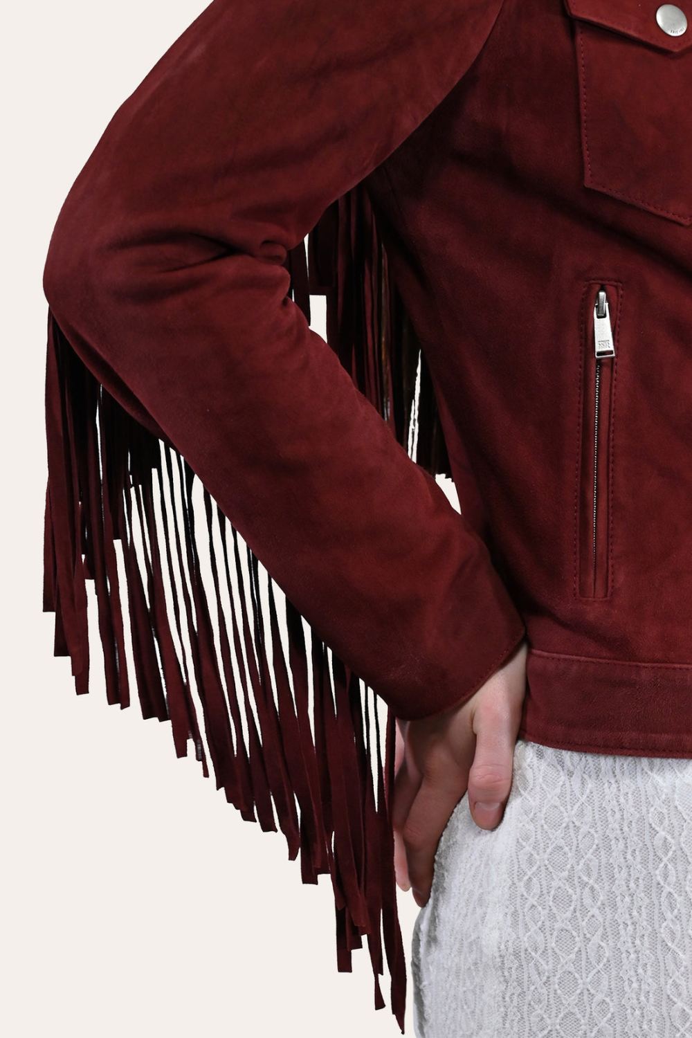 Women's Frye Oxblood Fringed Jacket - Women's Frye Oxblood Fringed Jacket