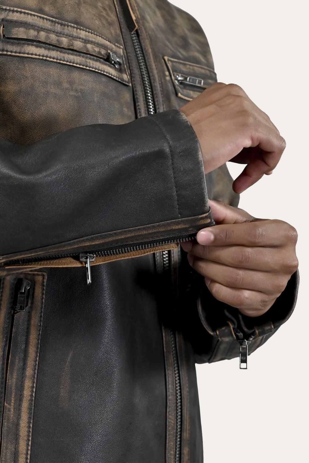 Men's Frye Ombre Racer Leather Jacket. - Ombre Racer Leather Jacket.