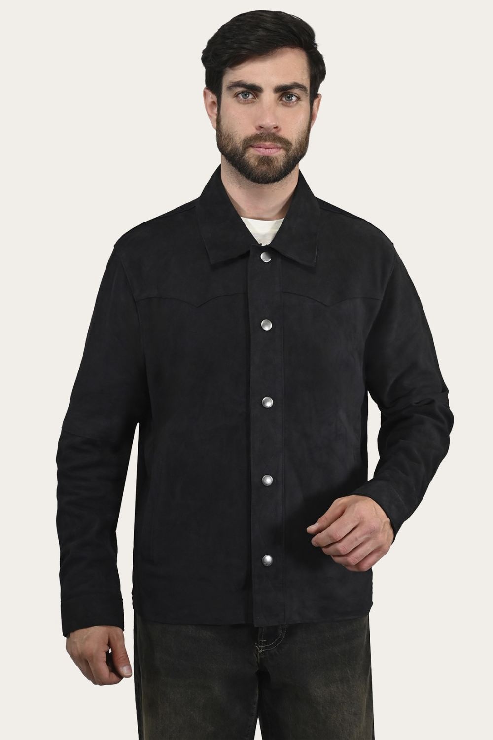 Men's Frye Authentic Soft Goat Suede Leather Shacket - Authentic Soft Goat Suede Leather Shacket