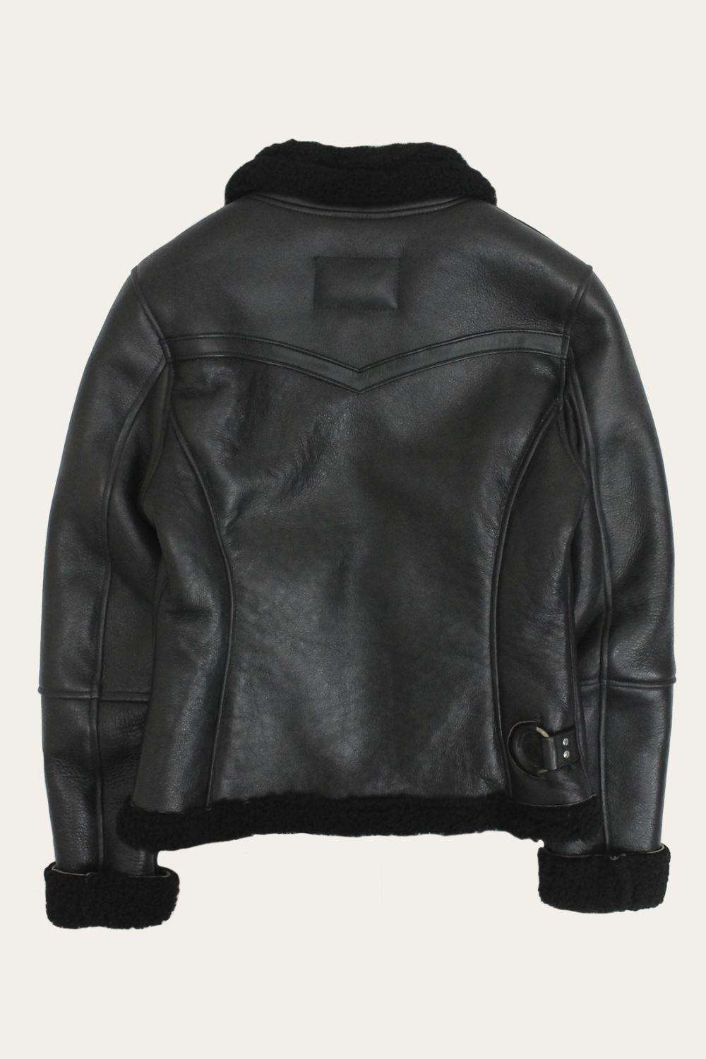Women's Frye Women's Leather Jacket With Sherling Collar And Cuffs - Women's Leather Jacket With Sherling Collar And Cuffs