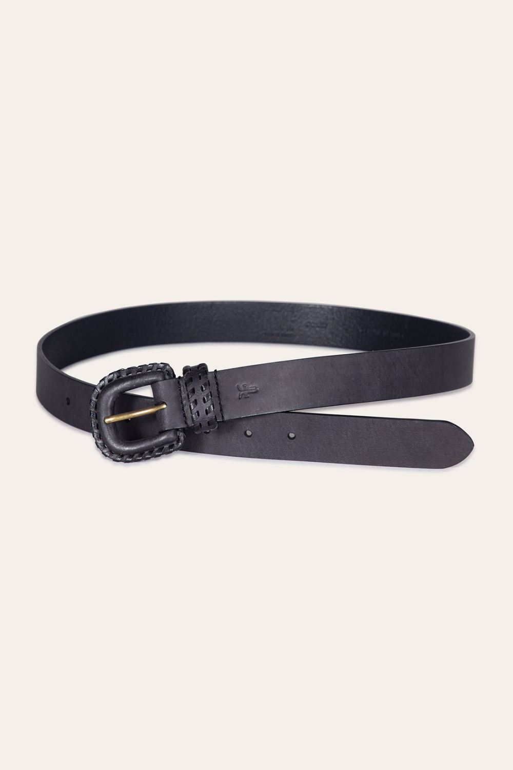 Women's Frye 30mm Belt With Covered Buckle & Leather Lacing - 30mm Belt With Covered Buckle & Leather Lacing