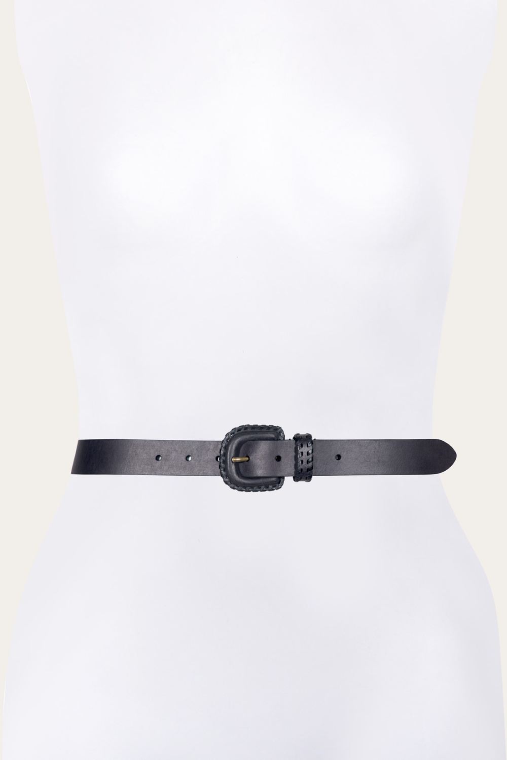 Women's Frye 30mm Belt With Covered Buckle & Leather Lacing - 30mm Belt With Covered Buckle & Leather Lacing