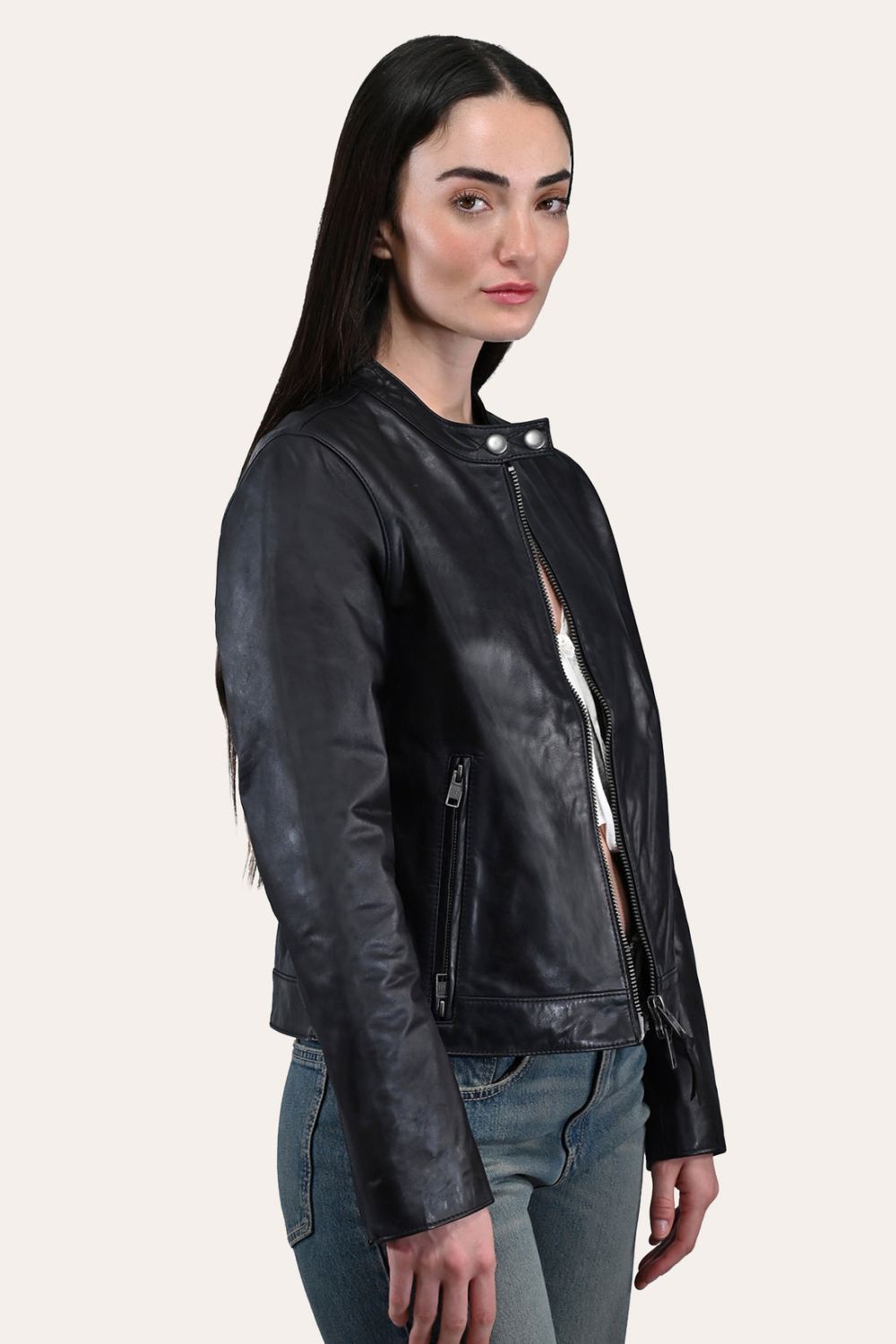 Women's Frye Tobacco Cafe Racer Jacket - Women's Frye Tobacco Cafe Racer Jacket