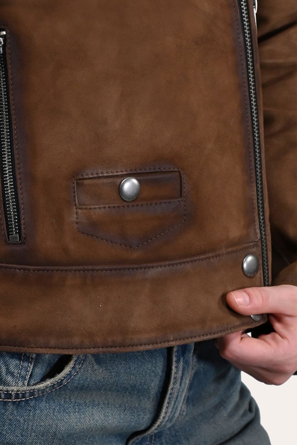 Women's Frye Dark Taupe Biker Jacket - Women's Frye Dark Taupe Biker Jacket