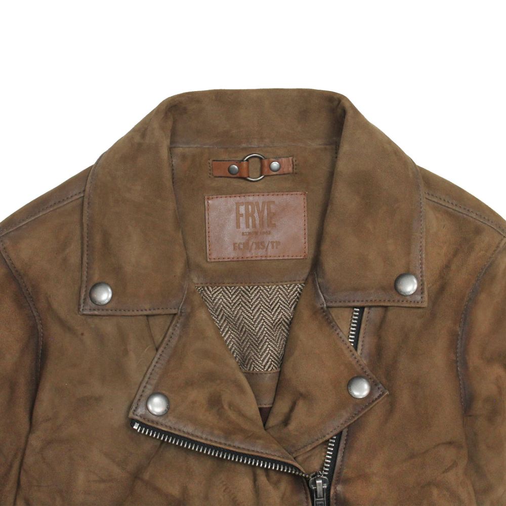 Women's Frye Dark Taupe Biker Jacket - Women's Frye Dark Taupe Biker Jacket