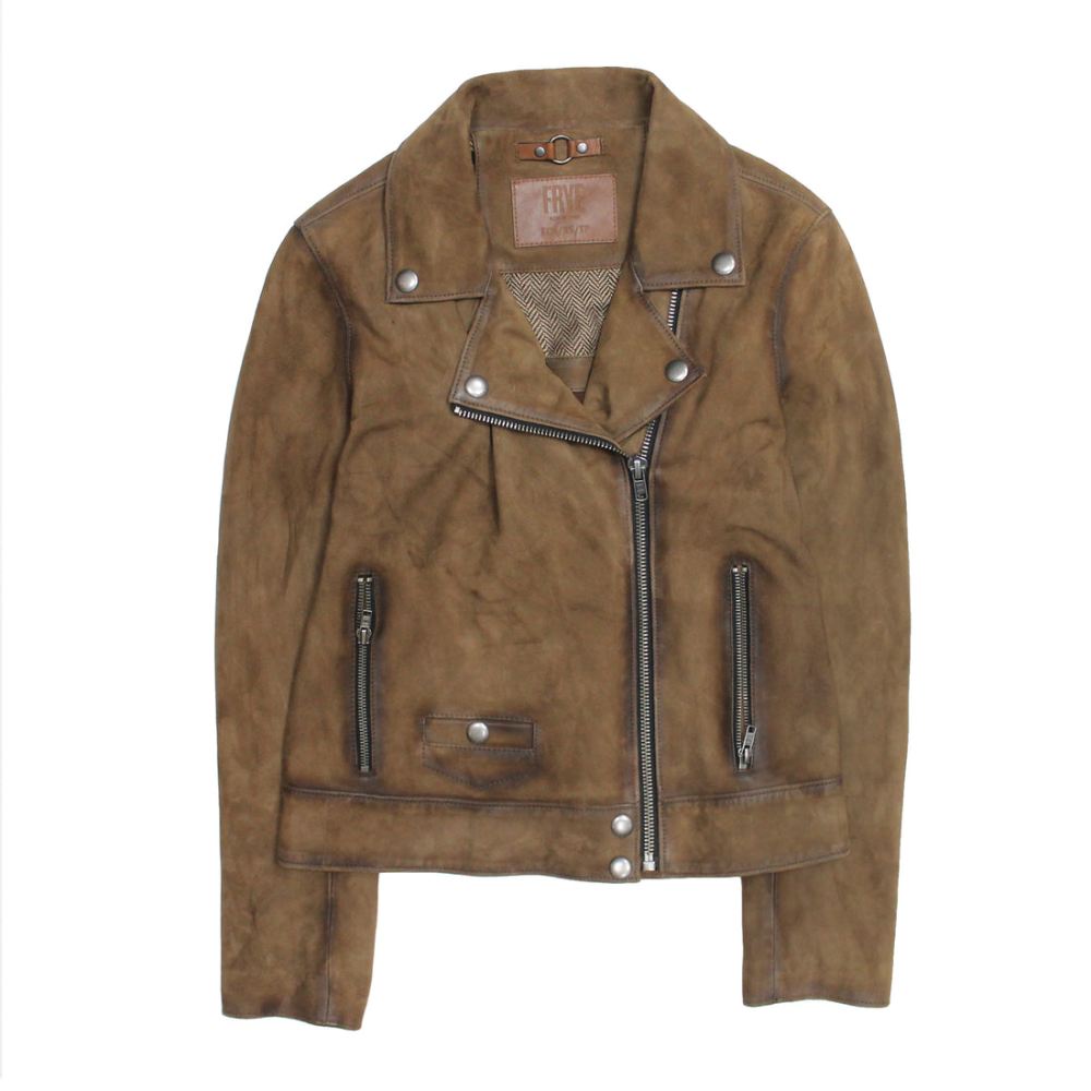 Women's Frye Dark Taupe Biker Jacket - Women's Frye Dark Taupe Biker Jacket