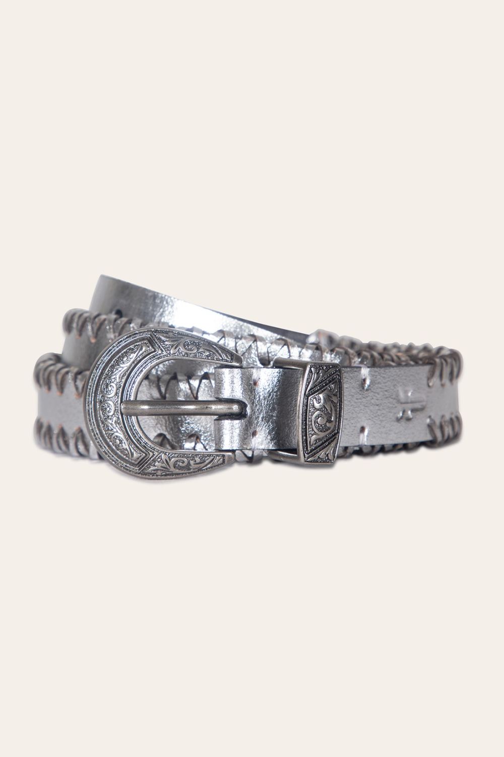 Women's Frye 20mm Belt With 3 Pc Buckle Set & Leather Laced Edge - 20mm Belt With 3 Pc Buckle Set & Leather Laced Edge