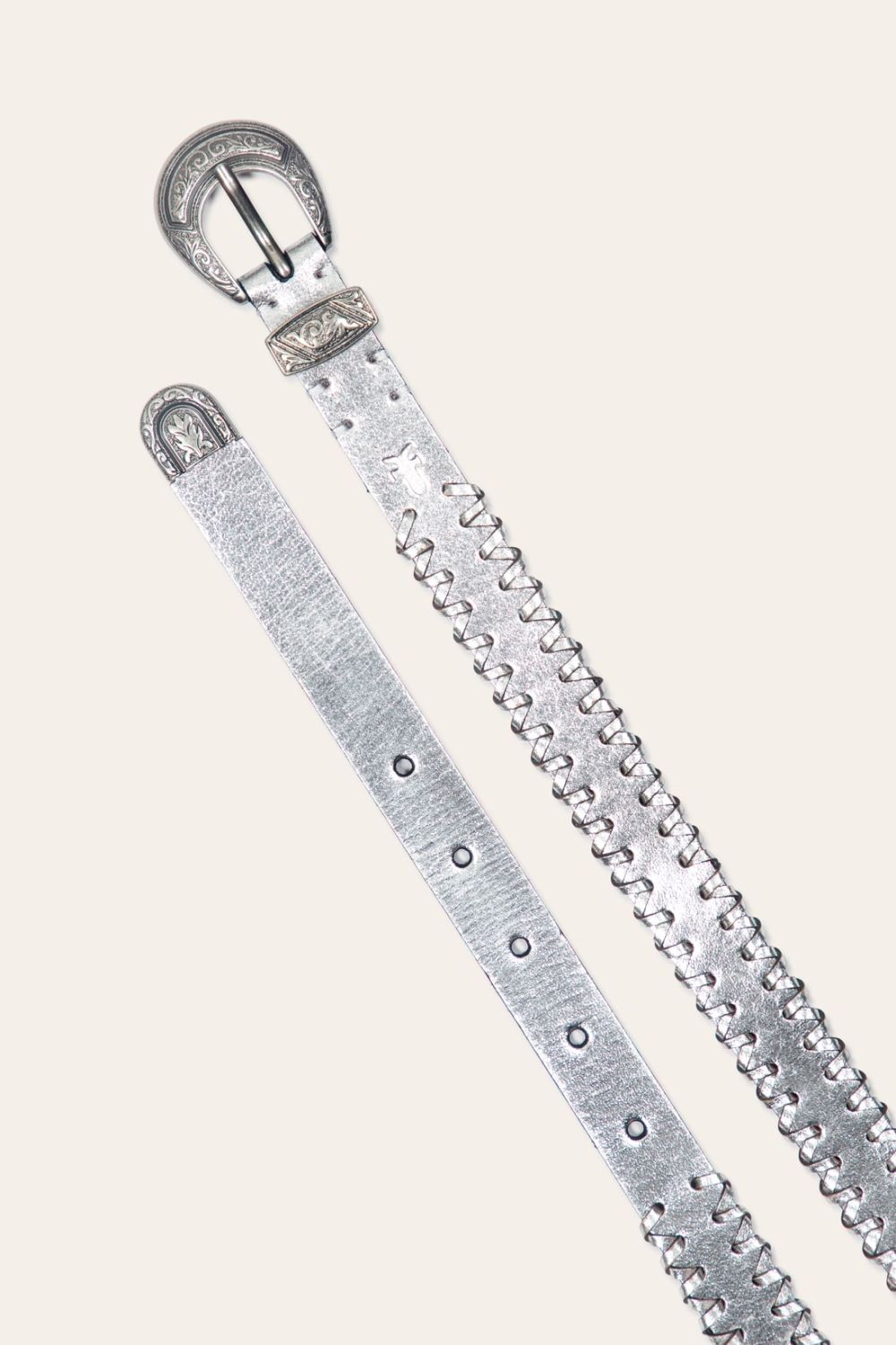Women's Frye 20mm Belt With 3 Pc Buckle Set & Leather Laced Edge - 20mm Belt With 3 Pc Buckle Set & Leather Laced Edge