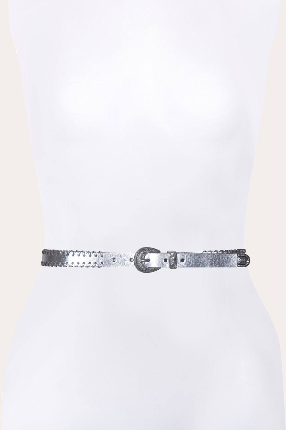 Women's Frye 20mm Belt With 3 Pc Buckle Set & Leather Laced Edge - 20mm Belt With 3 Pc Buckle Set & Leather Laced Edge