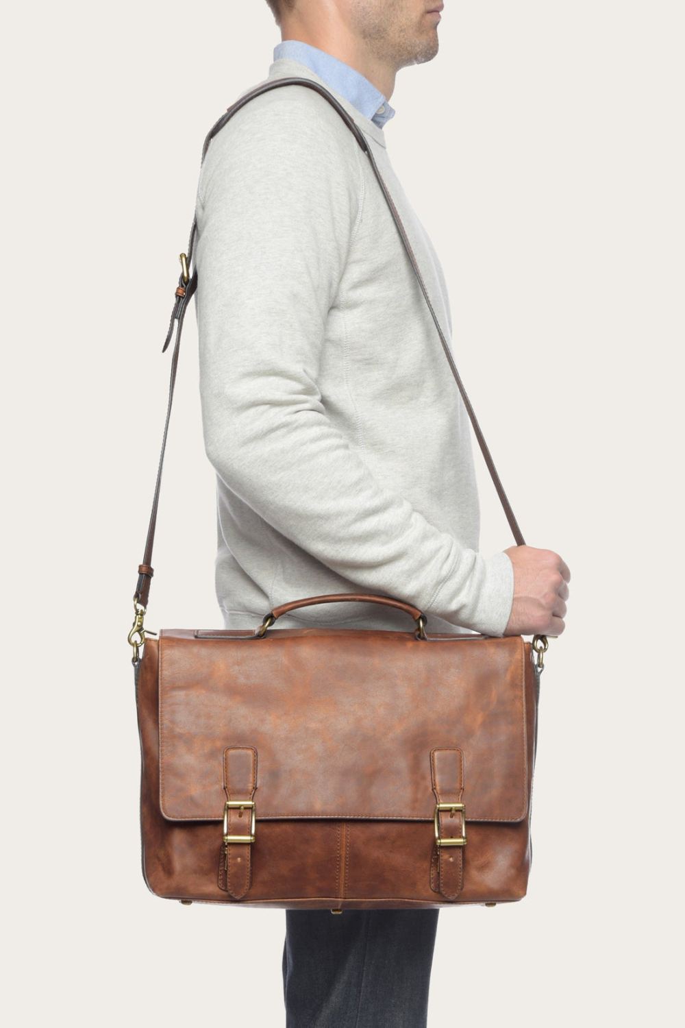 Men's Frye Logan Top Handle - Cognac