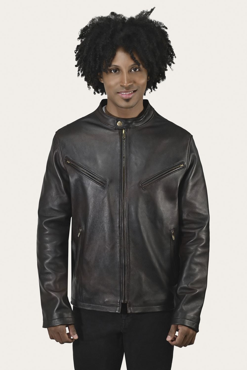 Men's Frye Contemporary Racer Leather Jacket - Contemporary Racer Leather Jacket