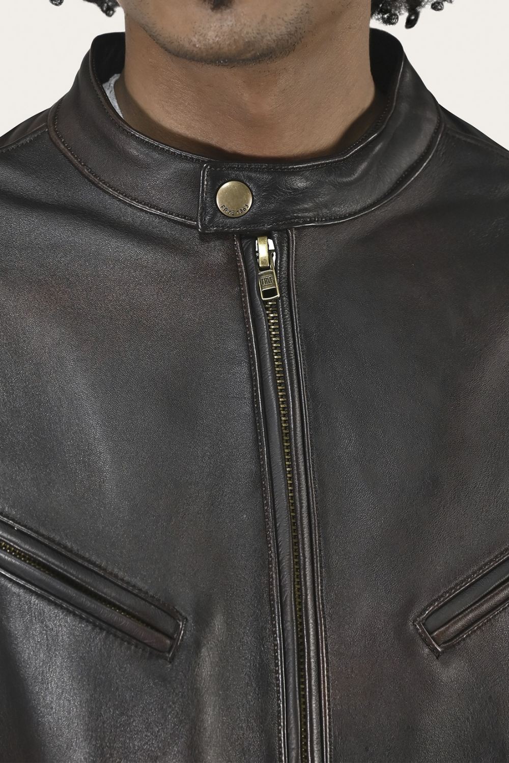 Men's Frye Contemporary Racer Leather Jacket - Contemporary Racer Leather Jacket