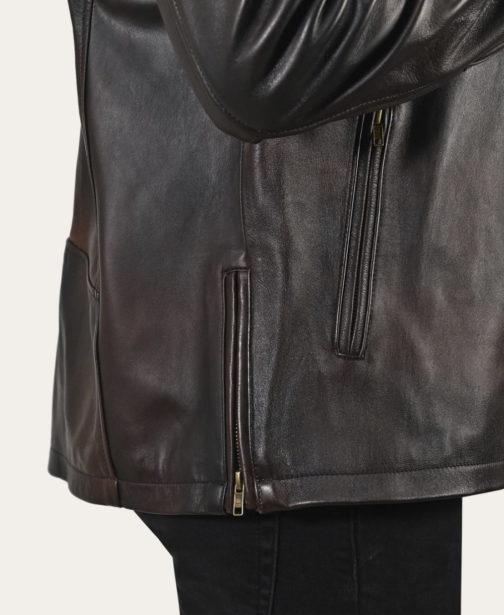 Men's Frye Contemporary Racer Leather Jacket - Contemporary Racer Leather Jacket