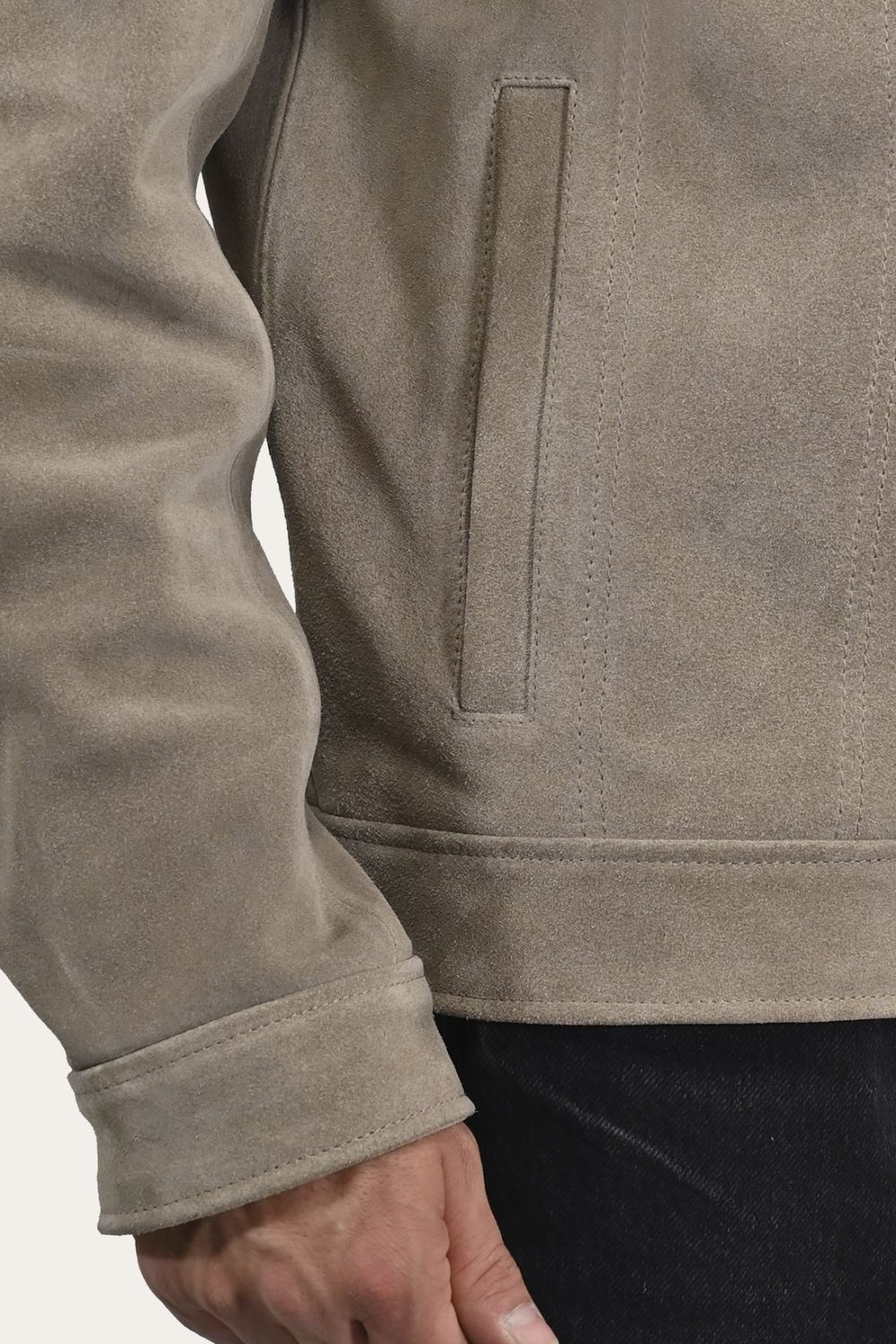 Men's Frye Authentic Suede Trucker Jacket - Authentic Suede Trucker Jacket