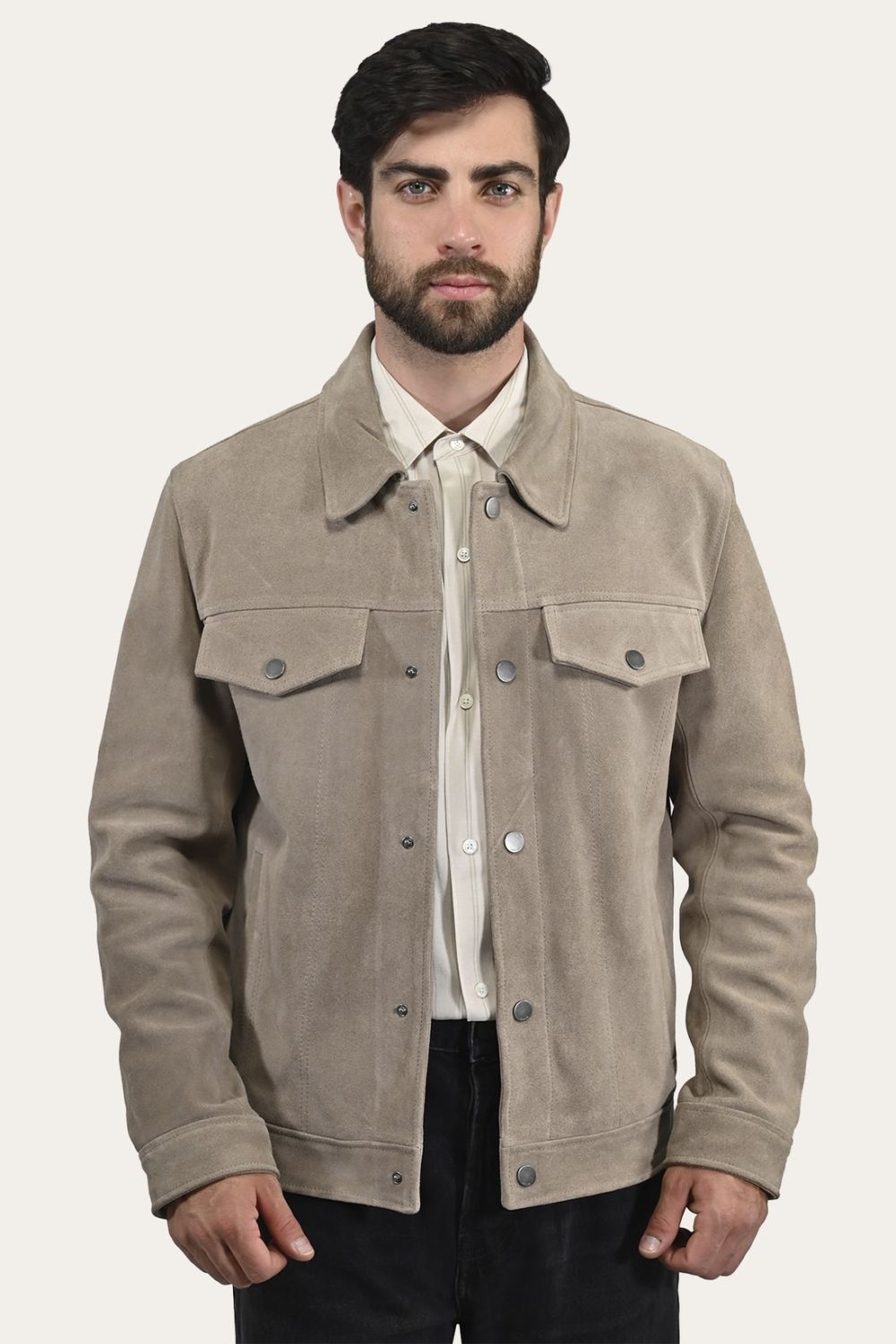 Men's Frye Authentic Suede Trucker Jacket - Authentic Suede Trucker Jacket