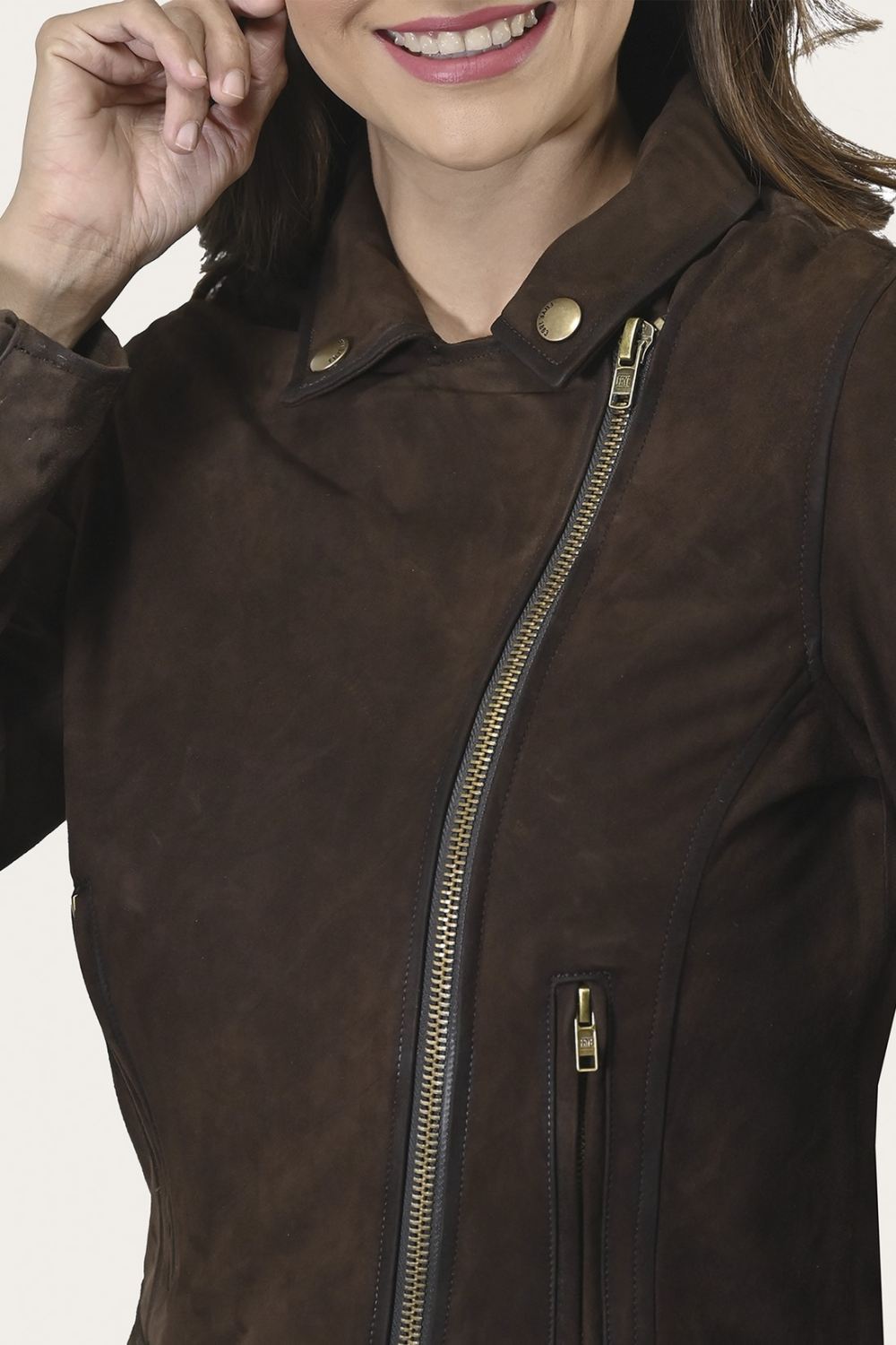 Women's Frye Elegant Biker Leather Jacket - Elegant Biker Leather Jacket