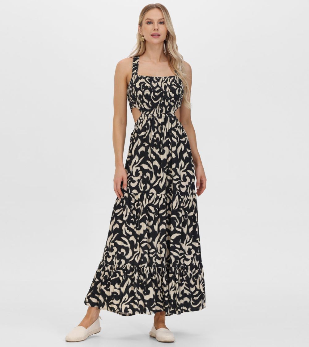 Women's Frye Smocked Cut Out Maxi Dress - Smocked Cut Out Maxi Dress