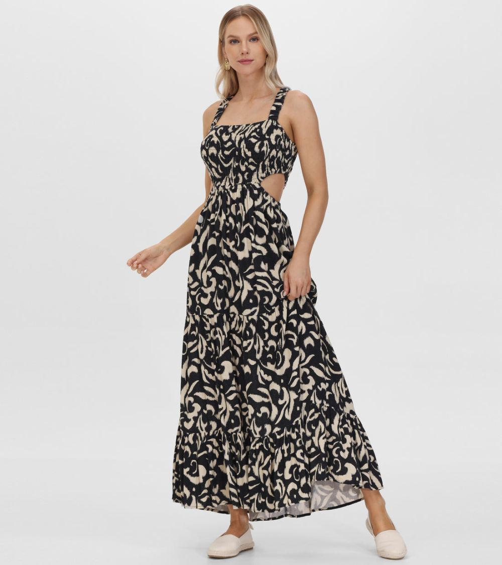 Women's Frye Smocked Cut Out Maxi Dress - Smocked Cut Out Maxi Dress