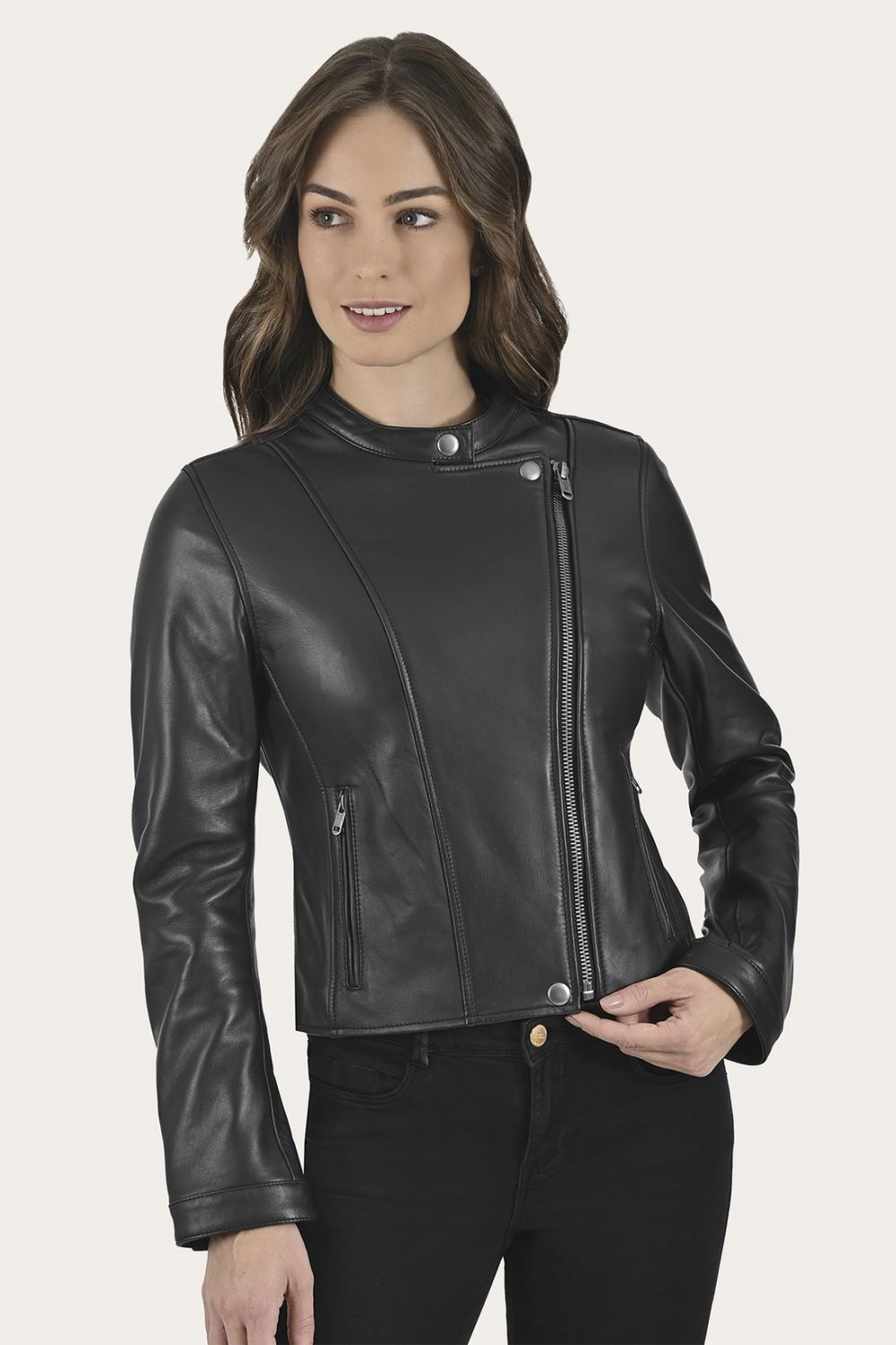 Women's Frye Modern Biker-racer Leather Jacket - Modern Biker-racer Leather Jacket