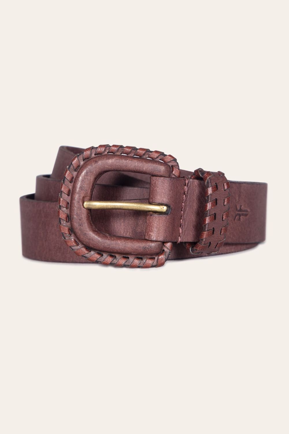Women's Frye 30mm Belt With Covered Buckle & Leather Lacing - 30mm Belt With Covered Buckle & Leather Lacing