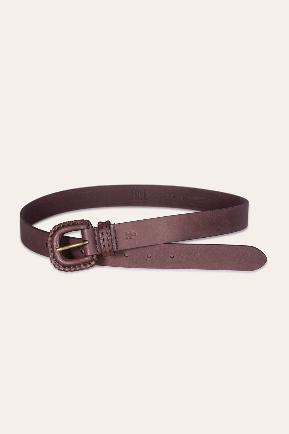 Women's Frye 30mm Belt With Covered Buckle & Leather Lacing - 30mm Belt With Covered Buckle & Leather Lacing