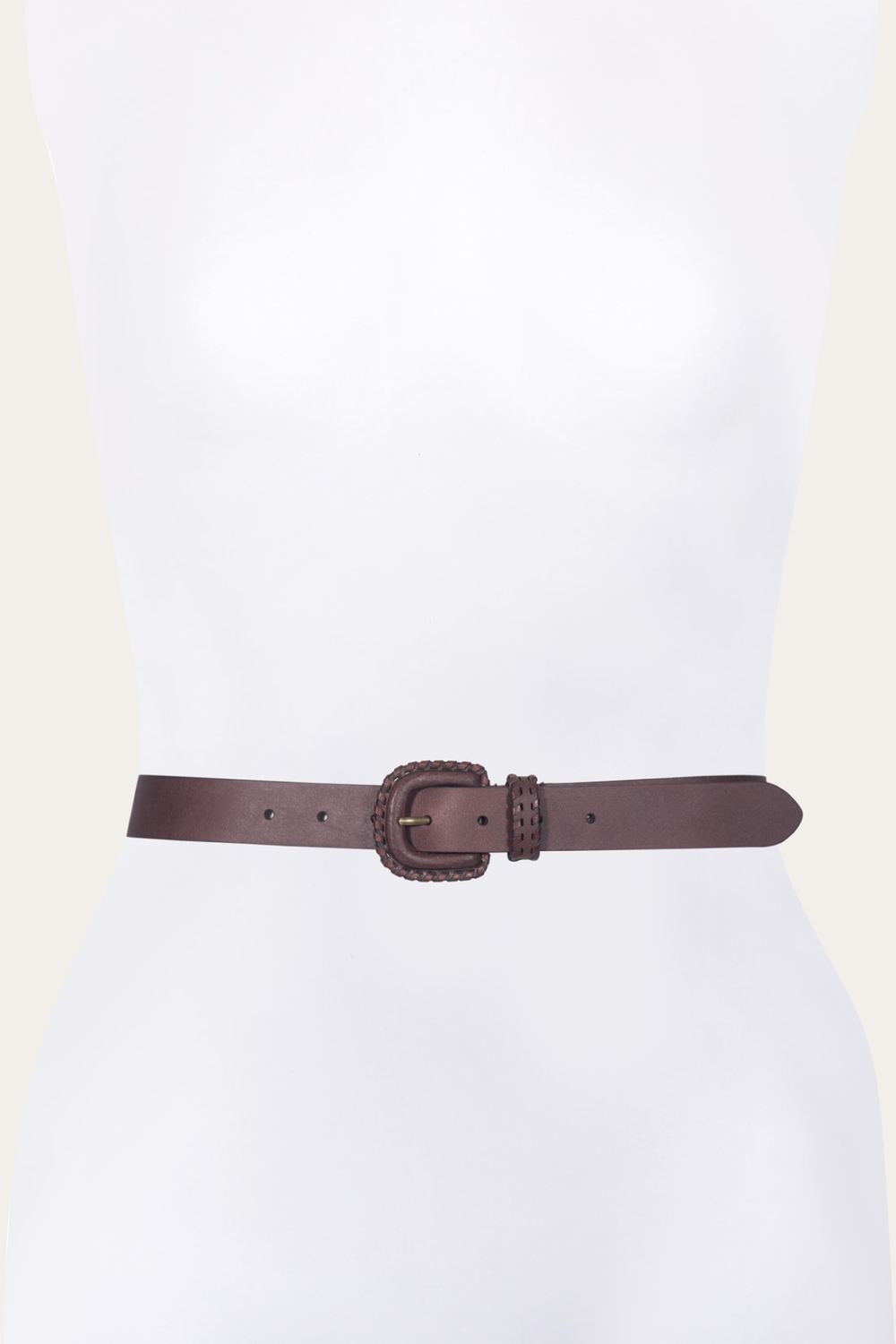 Women's Frye 30mm Belt With Covered Buckle & Leather Lacing - 30mm Belt With Covered Buckle & Leather Lacing