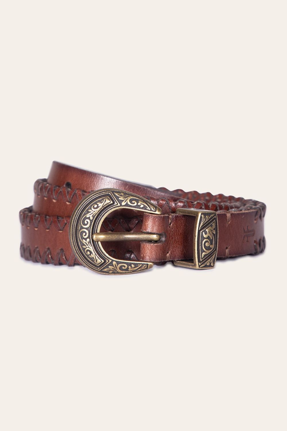 Women's Frye 20mm Belt With 3 Pc Buckle Set & Leather Laced Edge - 20mm Belt With 3 Pc Buckle Set & Leather Laced Edge