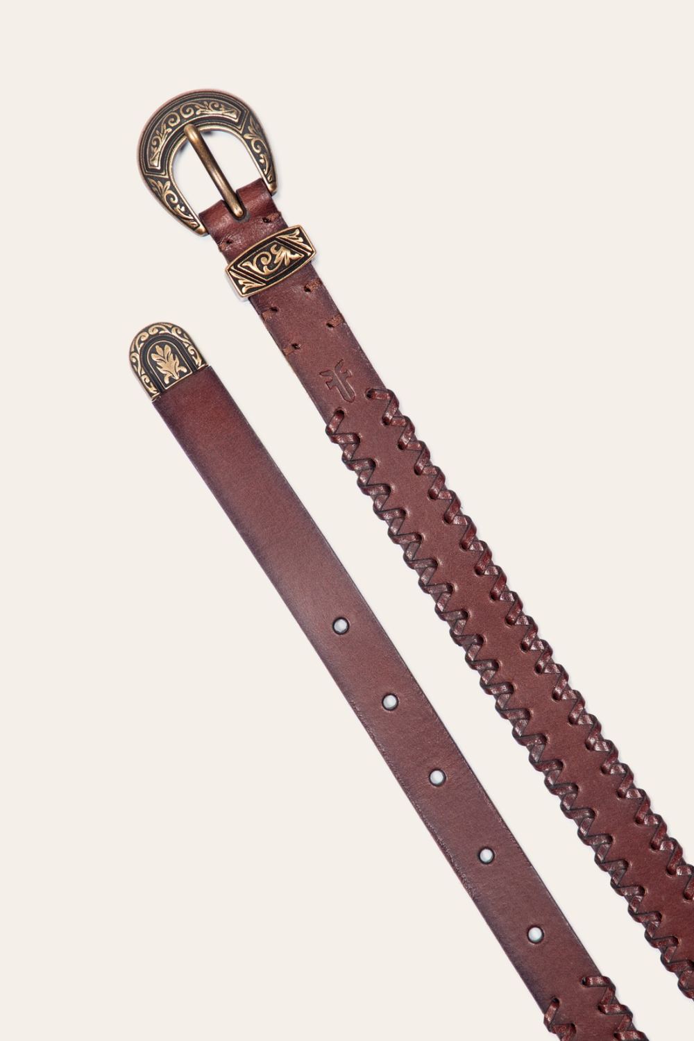 Women's Frye 20mm Belt With 3 Pc Buckle Set & Leather Laced Edge - 20mm Belt With 3 Pc Buckle Set & Leather Laced Edge