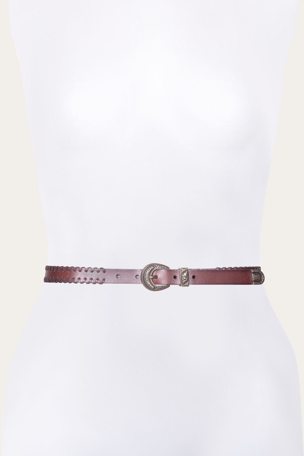 Women's Frye 20mm Belt With 3 Pc Buckle Set & Leather Laced Edge - 20mm Belt With 3 Pc Buckle Set & Leather Laced Edge