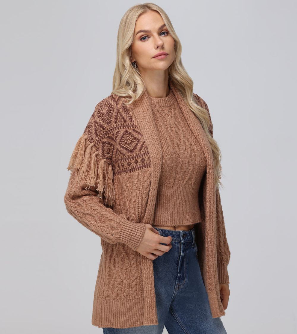Women's Frye Southwestern Cable Cardigan - Southwestern Cable Cardigan