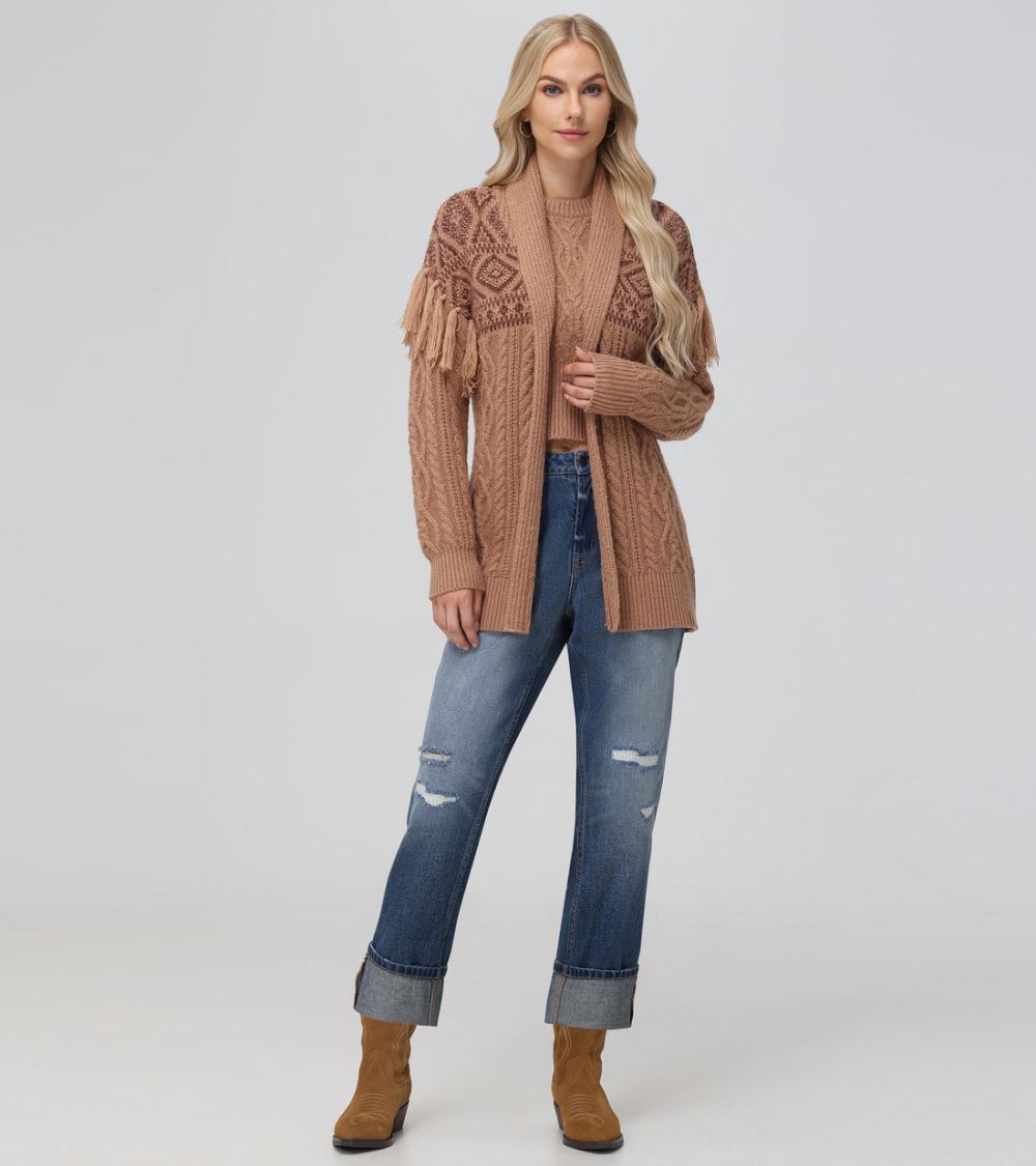 Women's Frye Southwestern Cable Cardigan - Southwestern Cable Cardigan