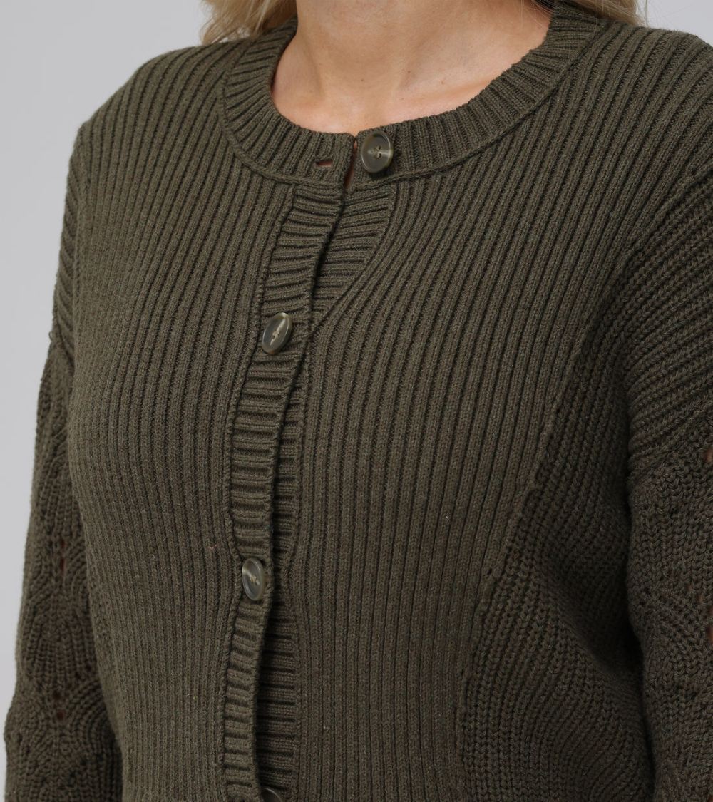 Women's Frye Mixed Stitch Button Front Cardigan - Mixed Stitch Button Front Cardigan