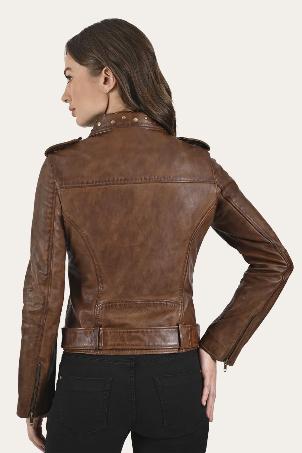 Women's Frye Original Biker Leather Jacket - Original Biker Leather Jacket