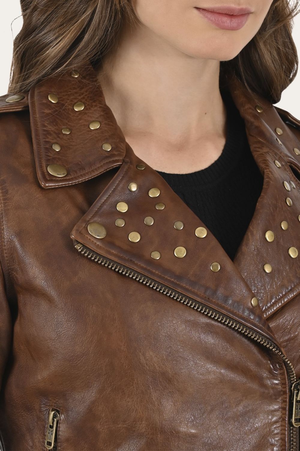 Women's Frye Original Biker Leather Jacket - Original Biker Leather Jacket