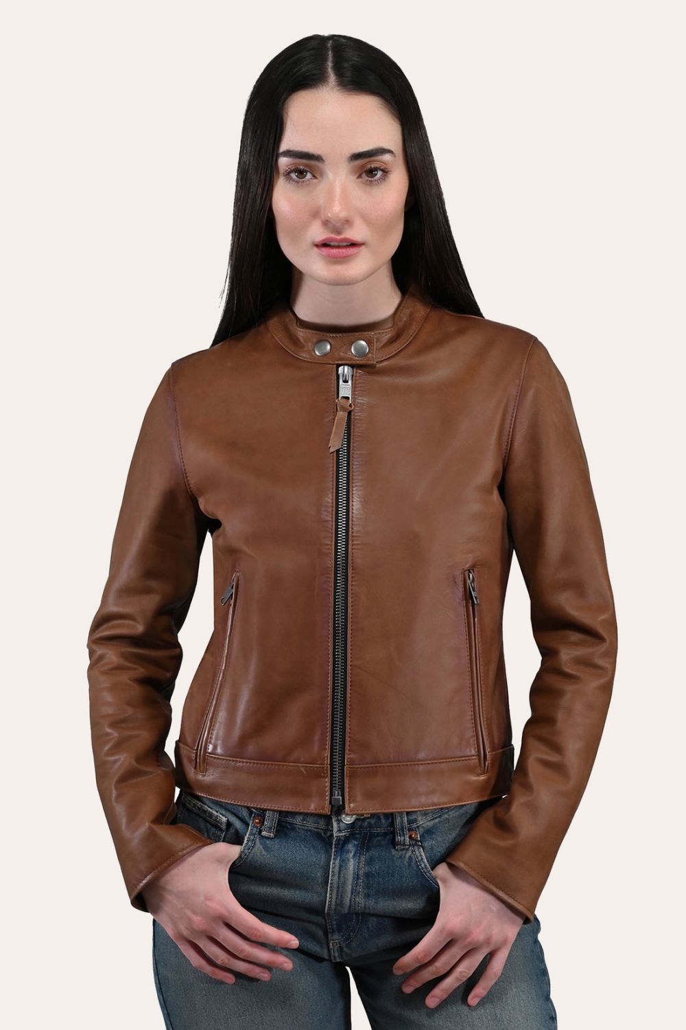 Women's Frye Tobacco Cafe Racer Jacket - Women's Frye Tobacco Cafe Racer Jacket