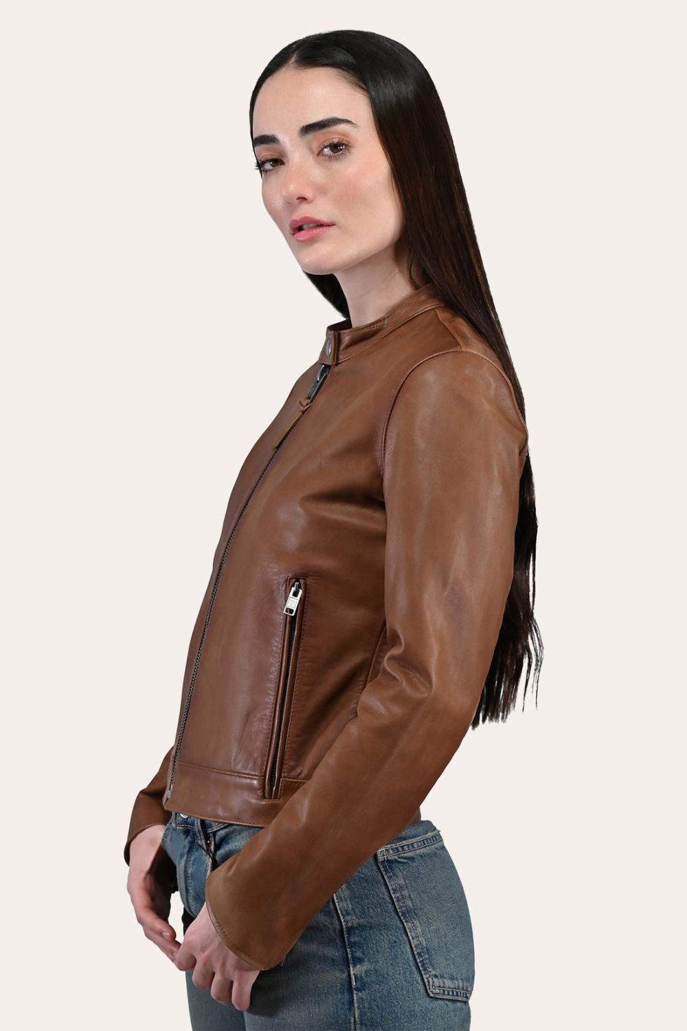 Women's Frye Tobacco Cafe Racer Jacket - Women's Frye Tobacco Cafe Racer Jacket