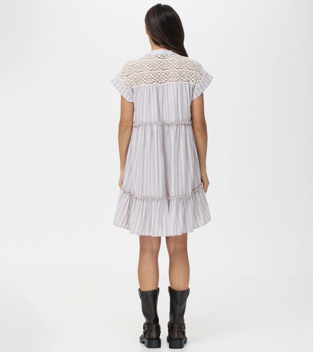 Women's Frye Linen Striped Midi Dress - Linen Striped Midi Dress